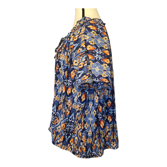 Dress Barn Popover Womens Size 3X Multicolor Embroidery Short Sleeve Maximalist - Picture 2 of 12